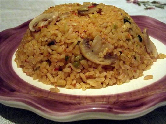 Mantarl Bulgur Pilav